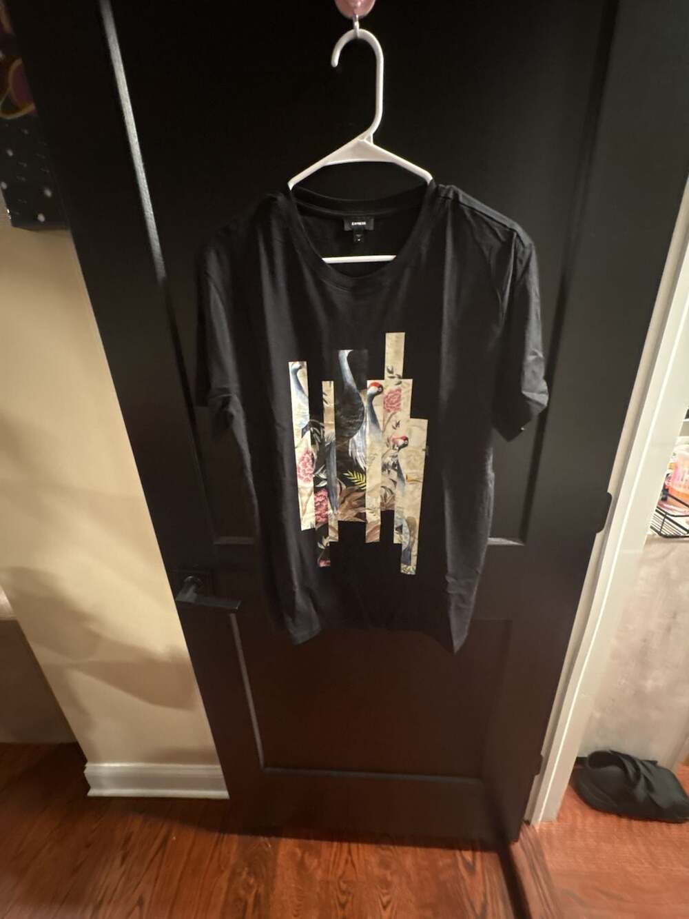 Express Men's Black Graphic T-Shirt Size M